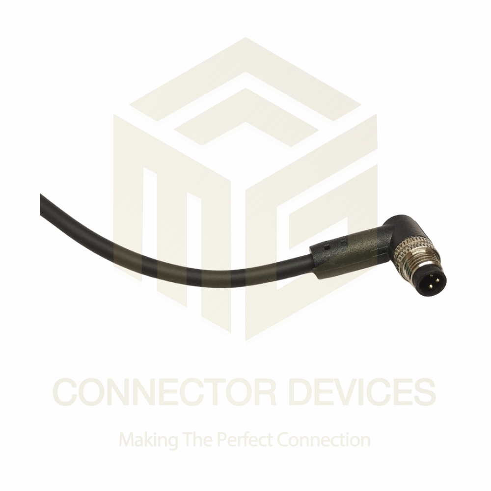 M8 Male Right angle with moulded cable