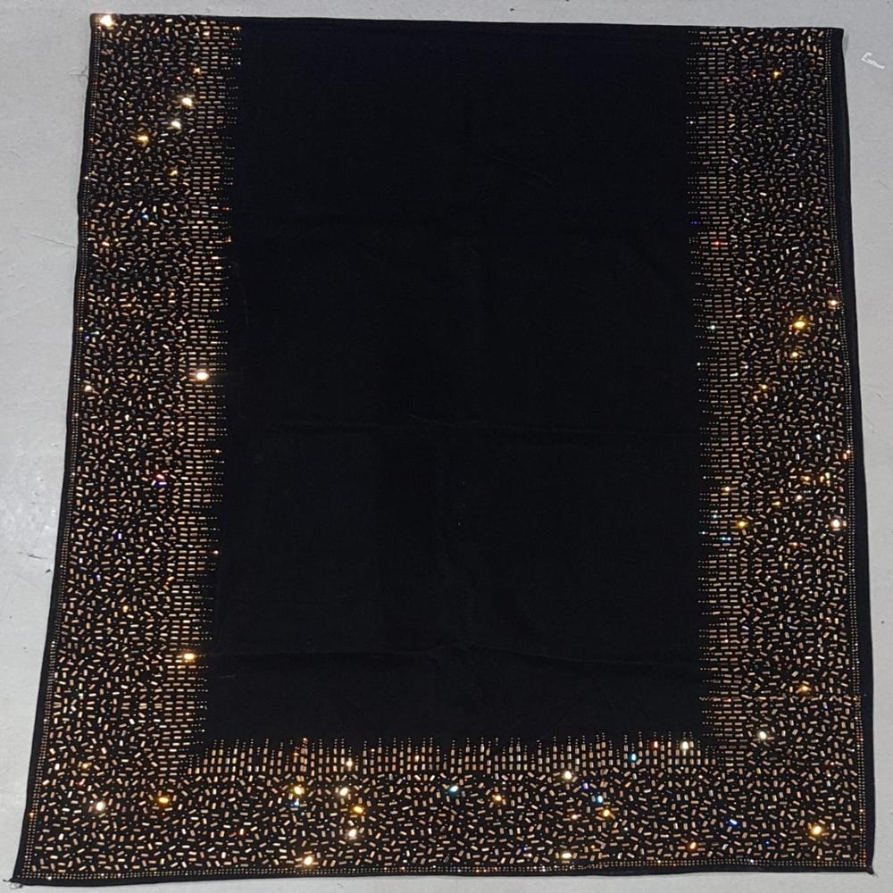 Velvet 4 Side Mirror Work Stole - Color: Black Maroon Bottle Gree Navy And Wine