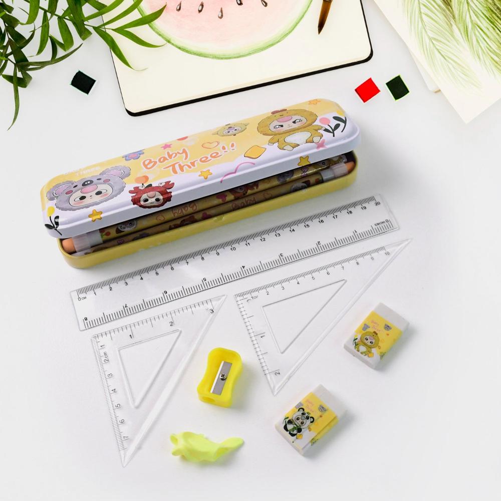 Complete Stationery Geometry Box (1 Set) - Color: Mix