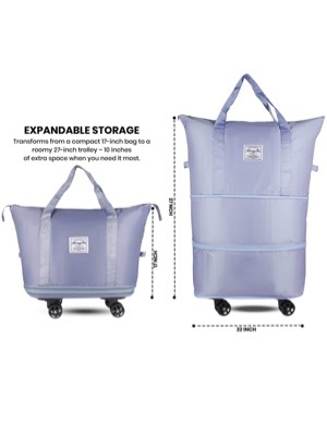 Foldable Expandable Shopping Trolley Bag with Wheels