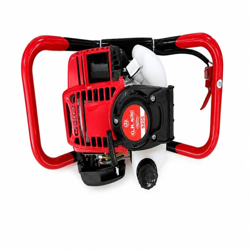 Earth Auger 52cc 2 Str - Steel, 620x420x340mm, Red/black | 52cc 2-stroke Engine, Dual Anti-vibration Handles, Euro 2 Compliant, Portable