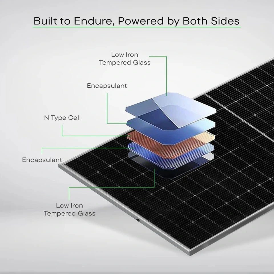 Waaree 565-600W Elite Series Bifacial N-Type TOPCon 144 Half-Cells Efficiency 23.23%