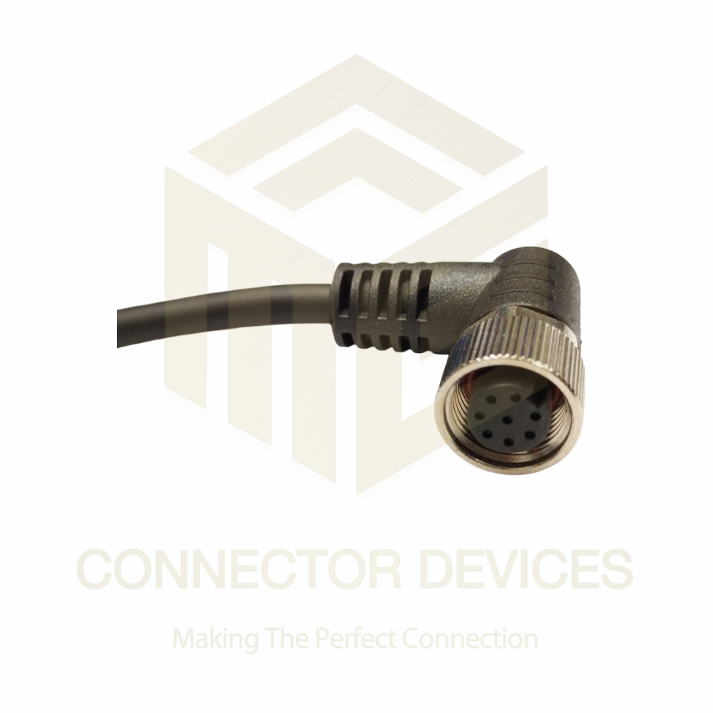 M12 8 Pin Female Right angle with cable