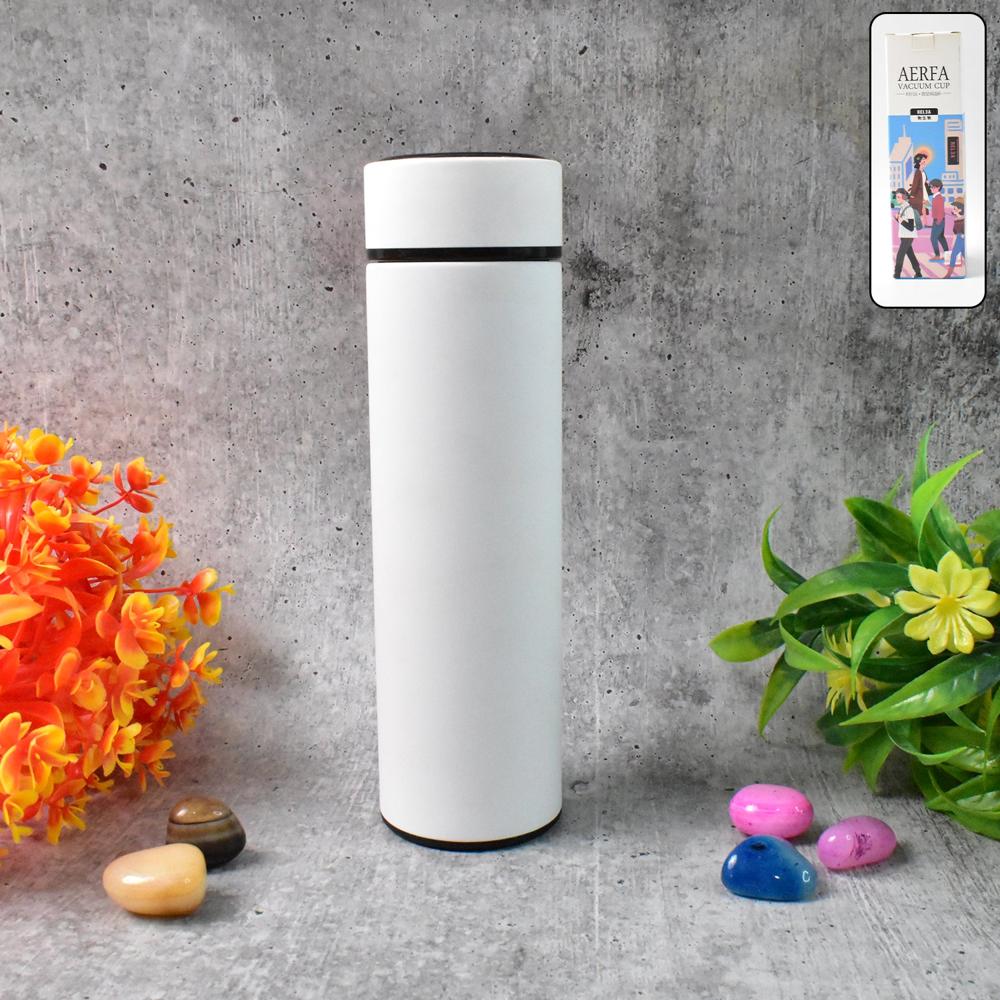Stainless Steel Vacuum Flask With Digital Temperature Display - Color: Mix