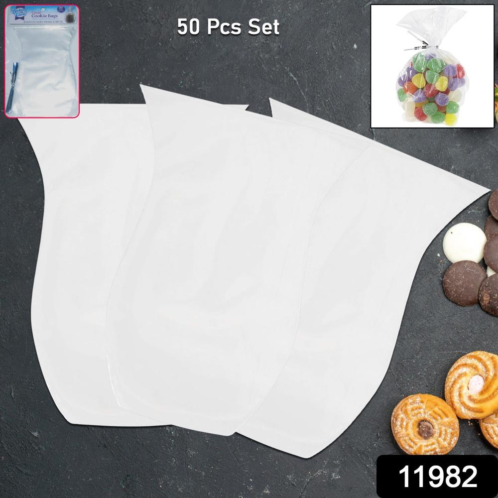 Clear Cookie Bags, Gift Bag Clear Flat Treat Bags (25 Pcs Set)