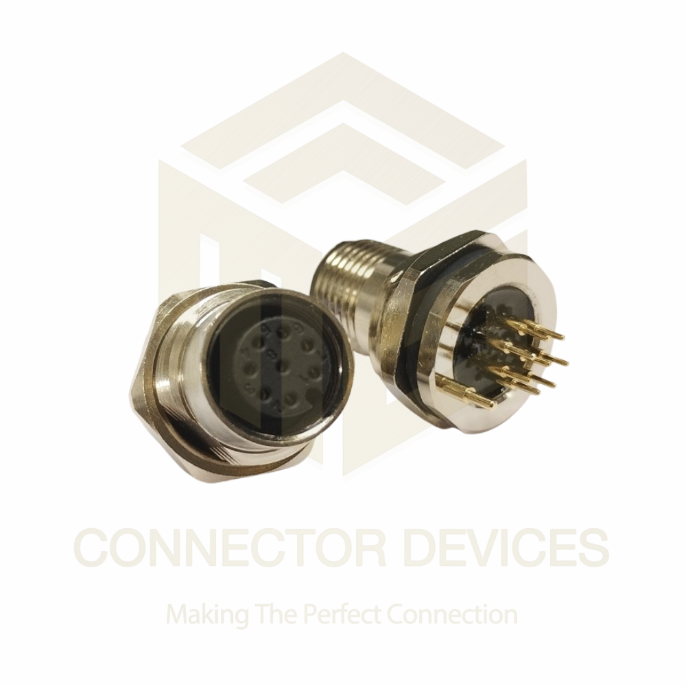 M12 Bulkhead PCB Mount Front Nut