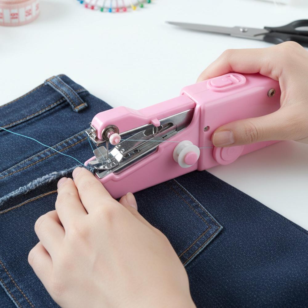 Portable Handheld Sewing Machine (1 Set) - Color: Mix