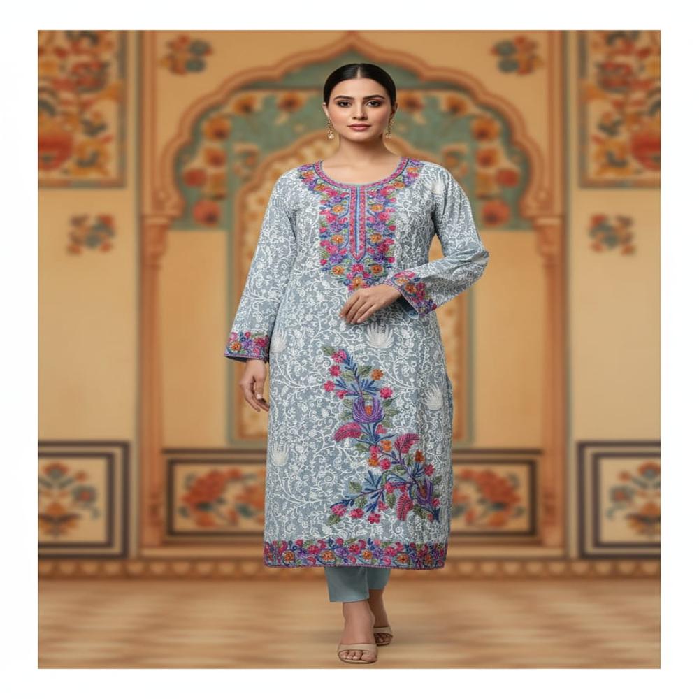 Ladies georgette Aari work Long Kurties