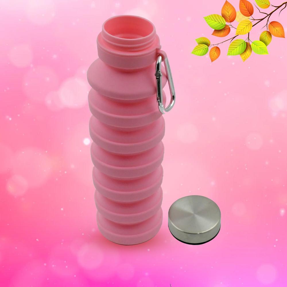 Foldable Silicone Leak Proof Sports Travel Water Bottle For Gym Hiking 1 Pc 24 Cm - Color: Mix