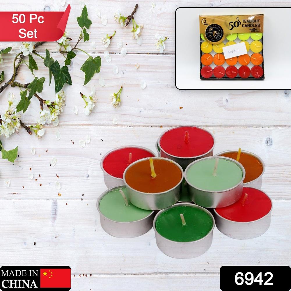 Decorative Color Candle Light for Gifts Birthday Anniversary Diwali 50 Pc Set