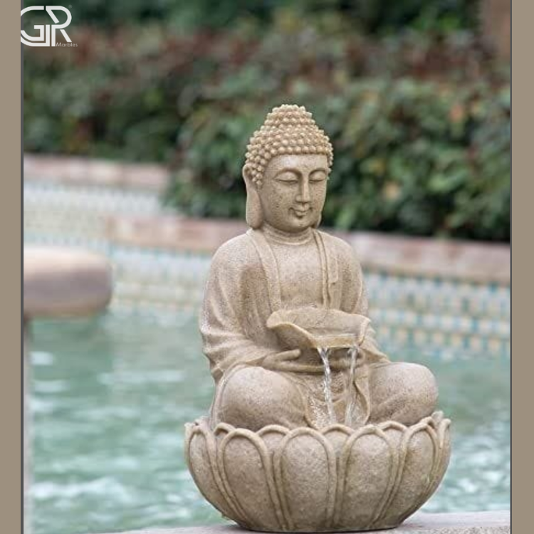 Teakwood Sandstone Buddha Fountain