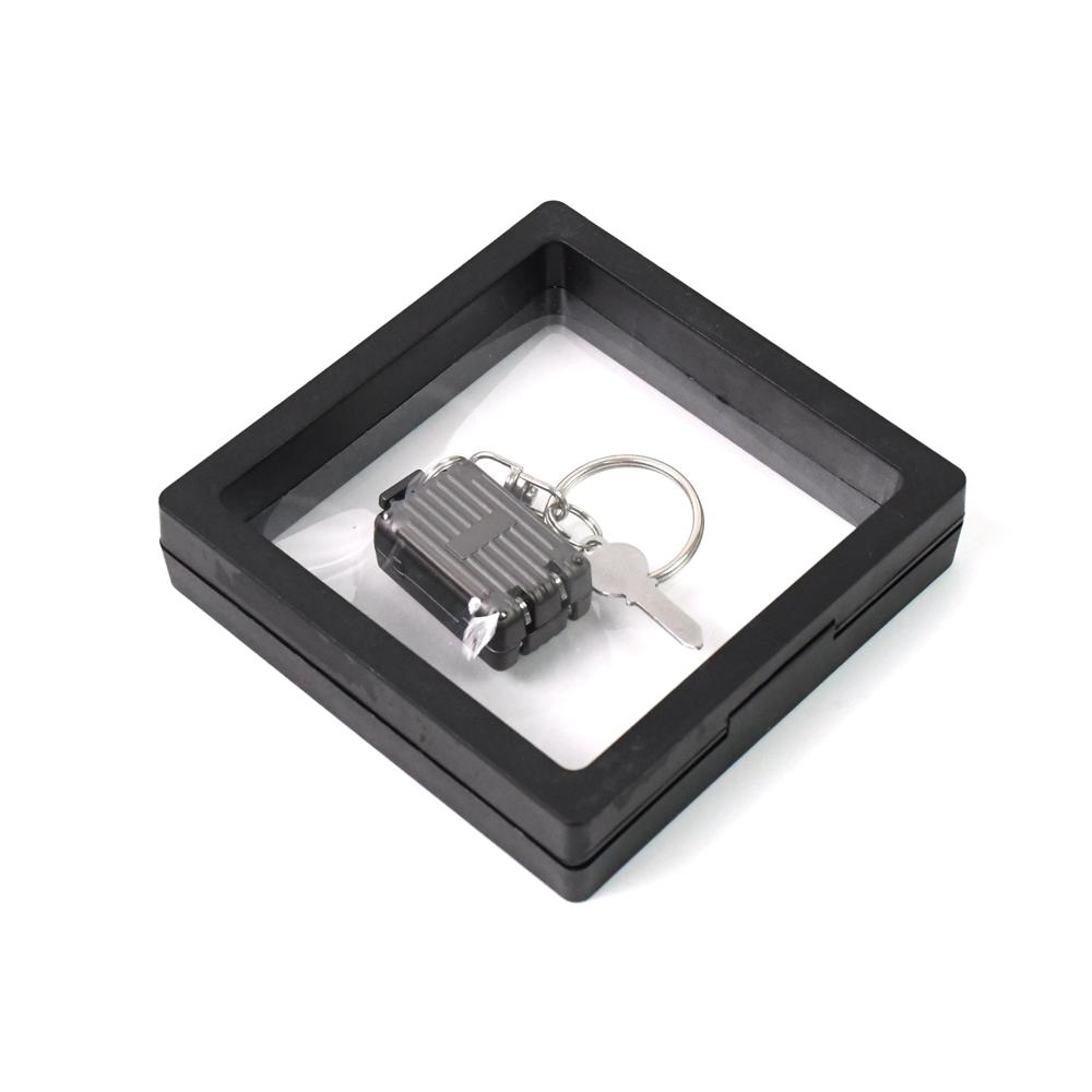 Suitcase Shape Nail Clipper Keychain Key & 3D Floating Frame Display Case (1 Set) - Color: Mix