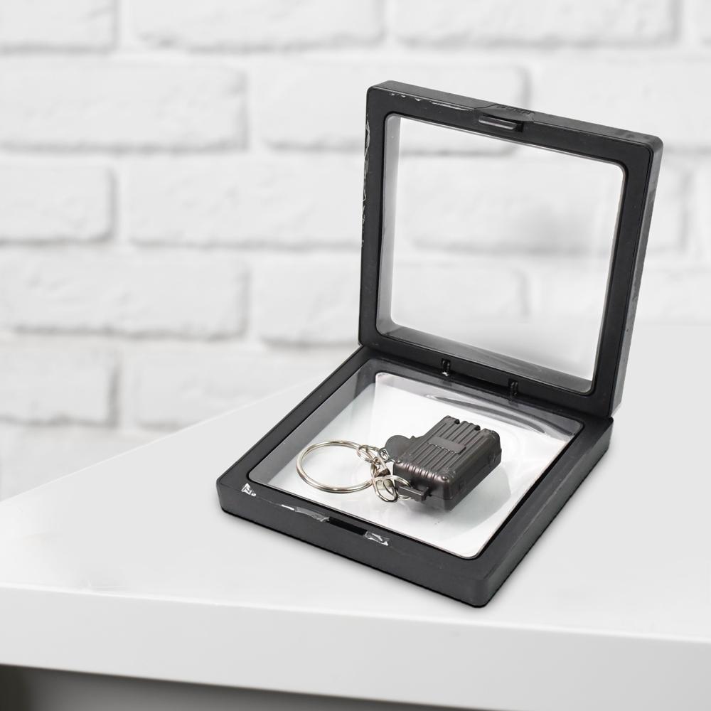 Suitcase Shape Nail Clipper Keychain Key & 3D Floating Frame Display Case (1 Set)