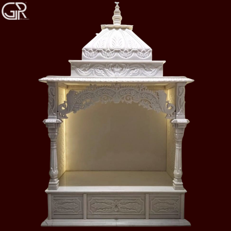 White marble pooja mandir