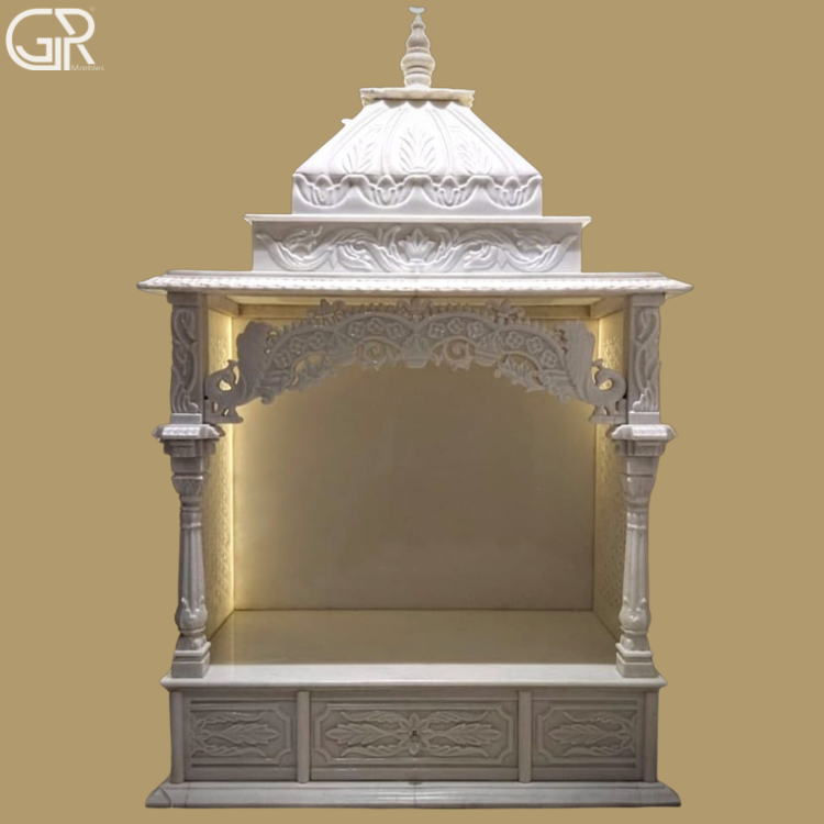 White marble pooja mandir