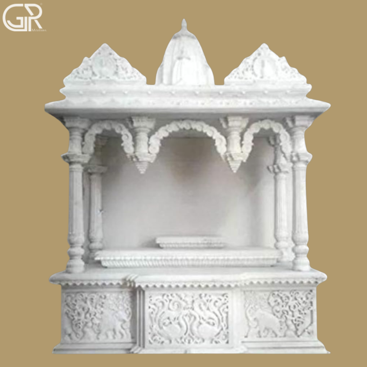 Carved Makrana marble Mandir