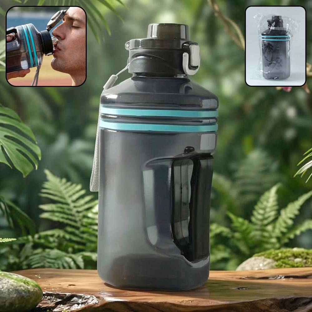 Large Square Gallon Style Water Bottle With Handle 1500 Ml - Color: Mix
