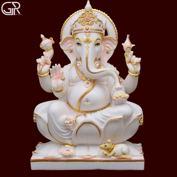 white marble lord ganesh idol