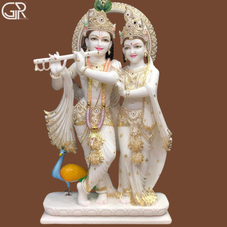 White Marble Radha Krishna