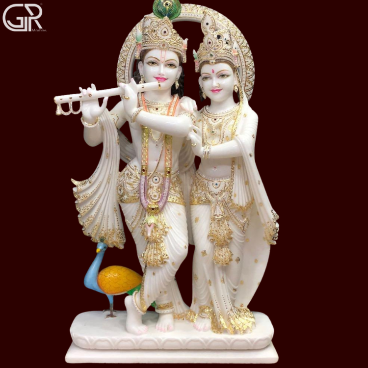 White Marble Radha Krishna