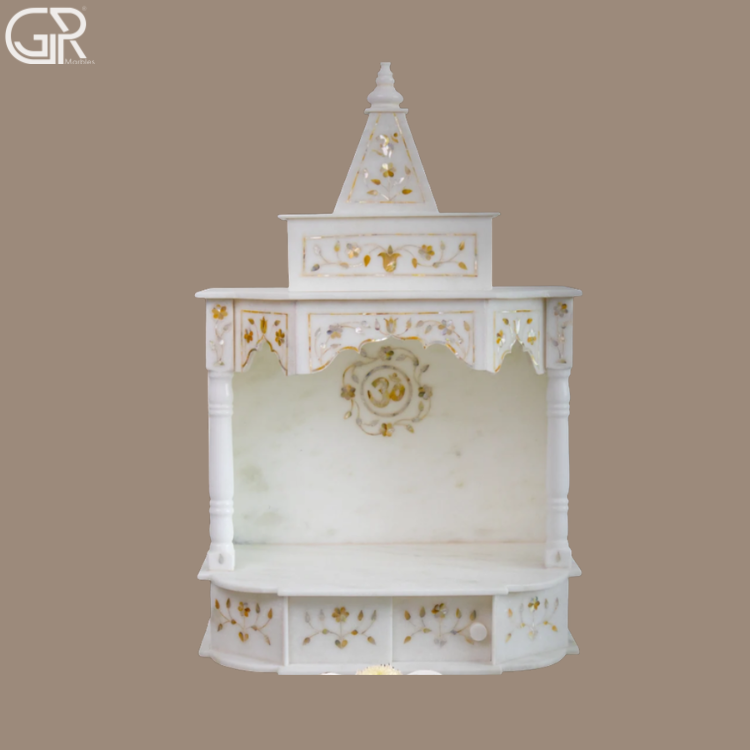 Spacious Solid White Marble Temple - Hardness: High