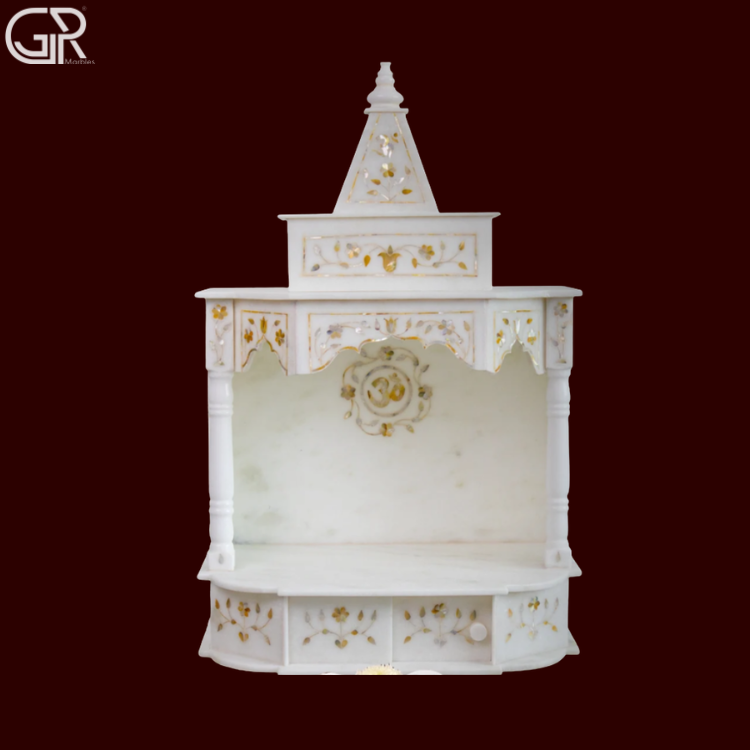 Spacious Solid White Marble Temple - Hardness: High