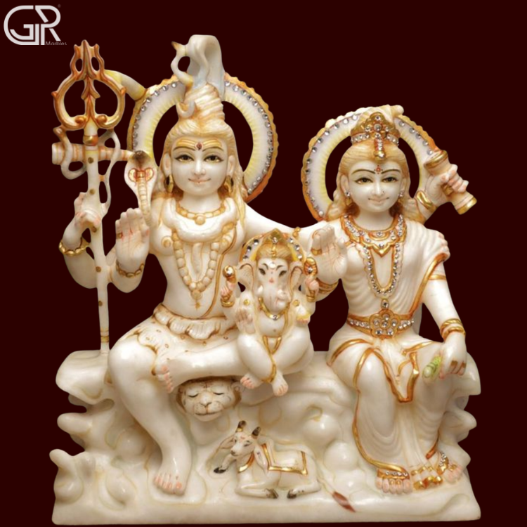 marble statue of shiv family