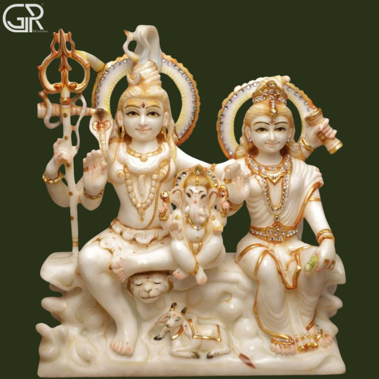 marble statue of shiv family