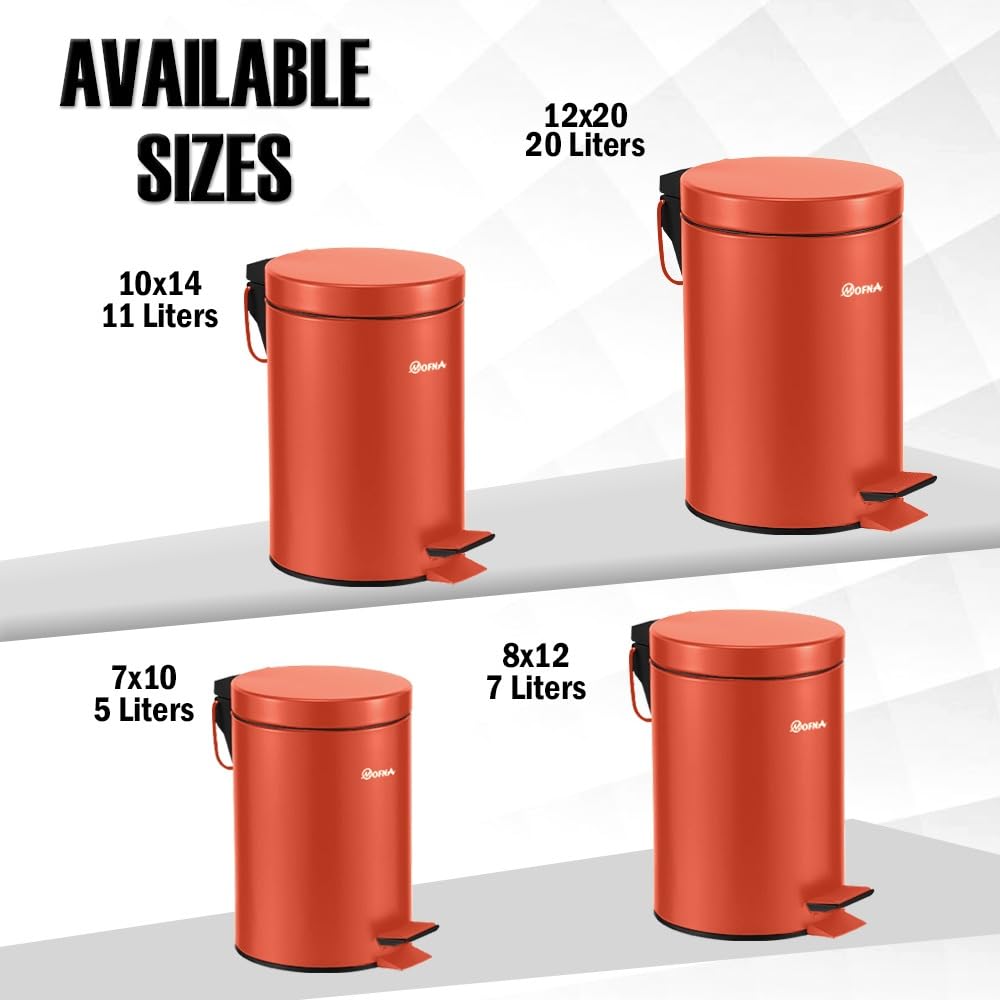 Mofna Stainless Steel Brown Pedal Dustbin 11 Liter