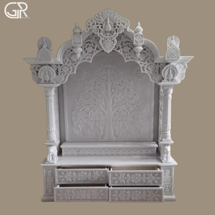 Polished Marble Decorative Temple - Color: Multicolor