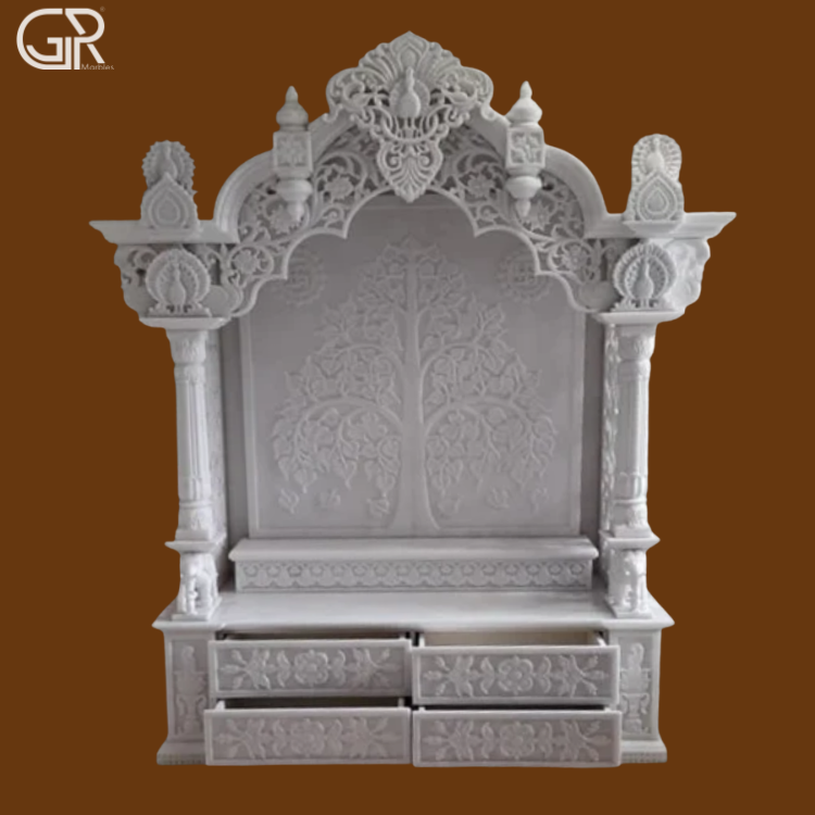 Polished Marble Decorative Temple - Color: Multicolor