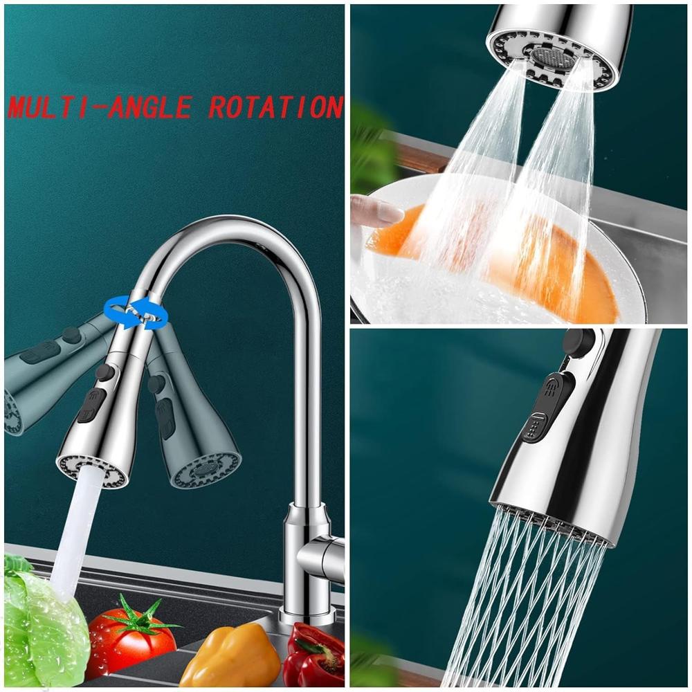 Kitchen Faucet 3-function Pull Down Sink Sprayer (1 Pc) - Color: Mix