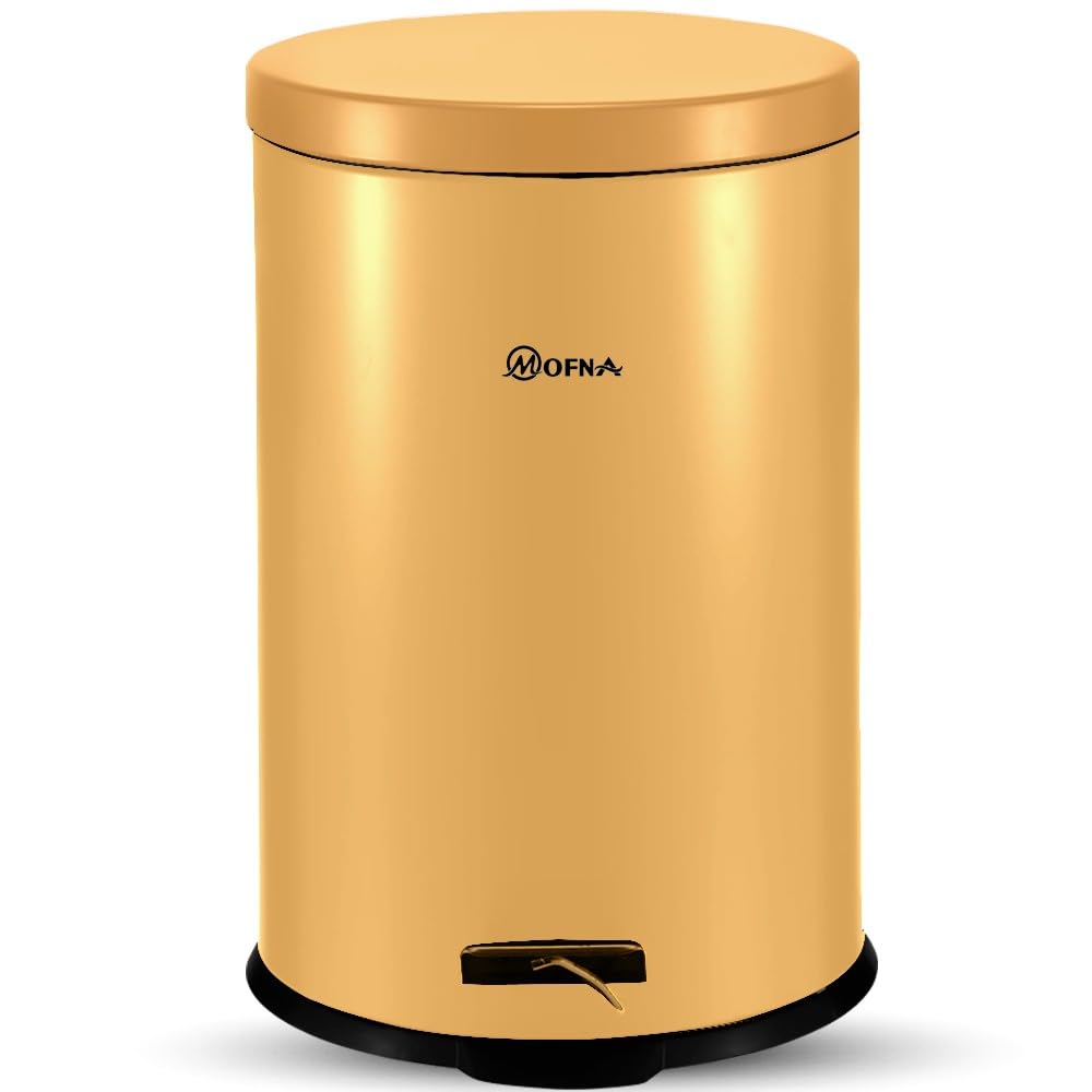 Mofna Stainless Steel Golden Pedal Dustbin 20 Liter - Application: Home