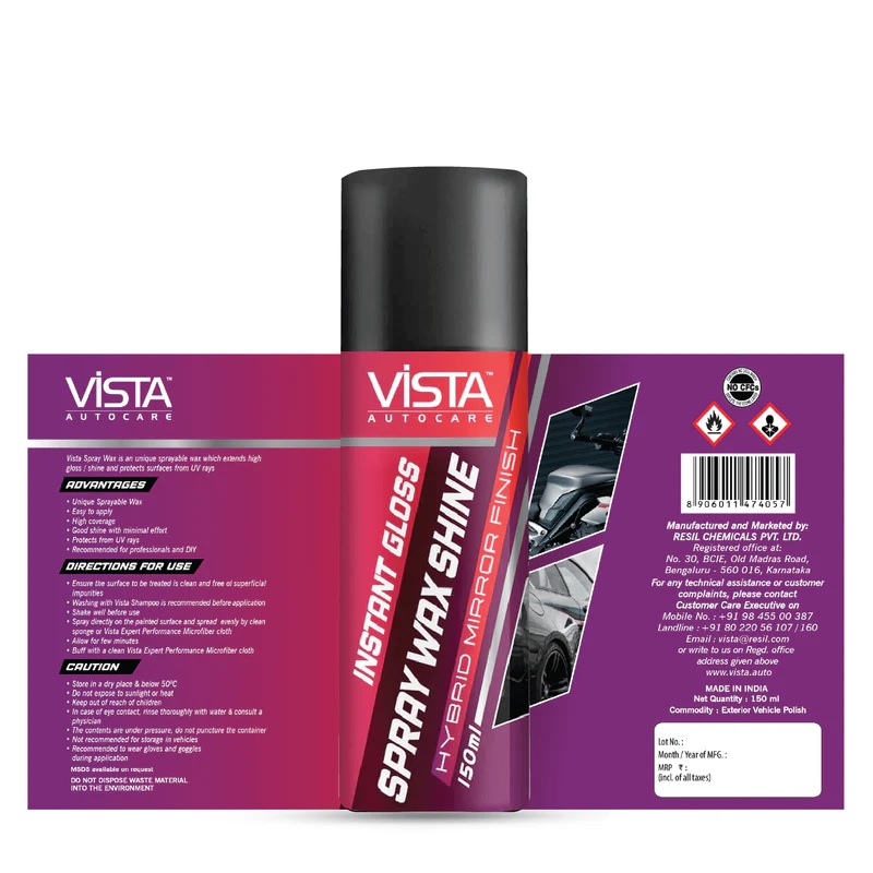 VISTA Spray Wax Shine - Instant Gloss 150ml