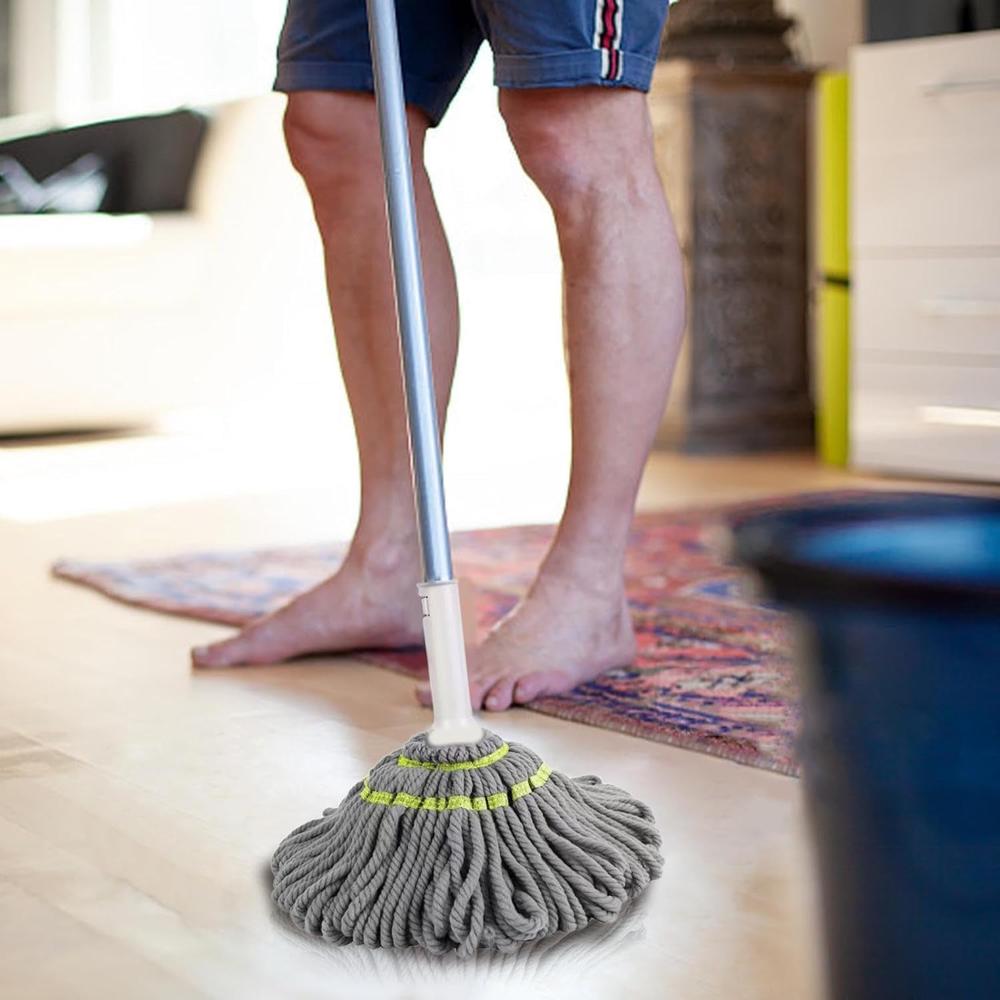 Squeeze Twist Mop Self Wringing Mop, Stainless Steel Handle (1 Pc) - Color: Mix