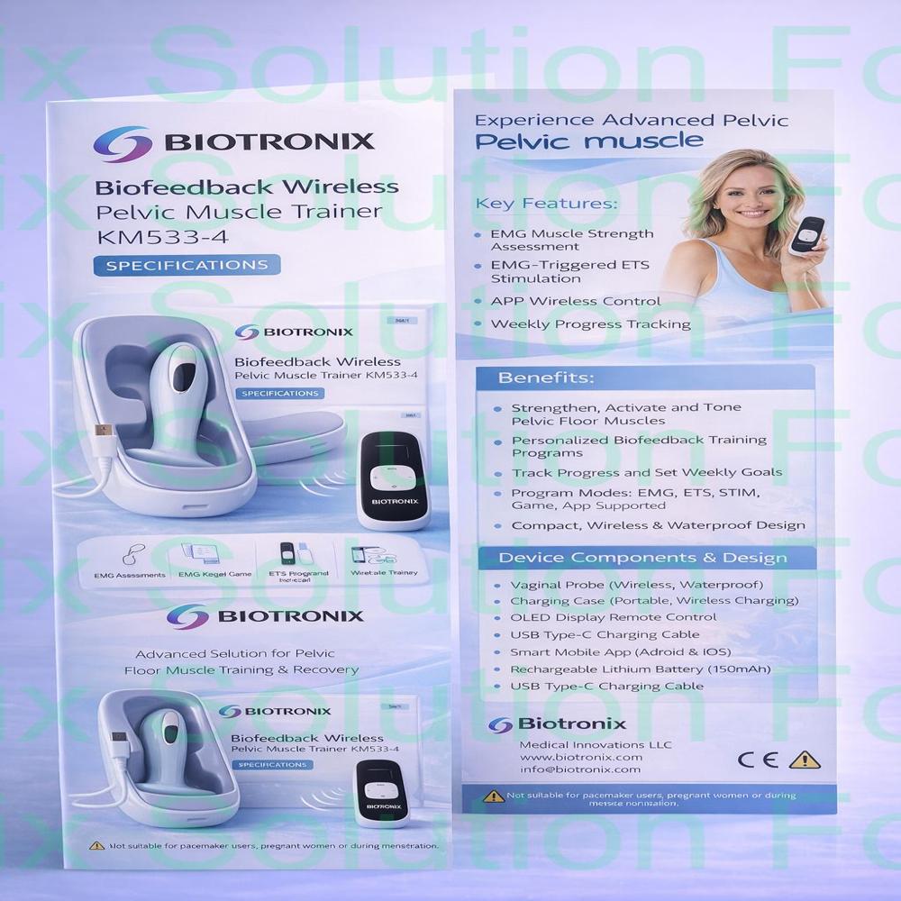 Wireless EMG Pelvic Therapy Equipment for Clinical Rehabilitation Sessions