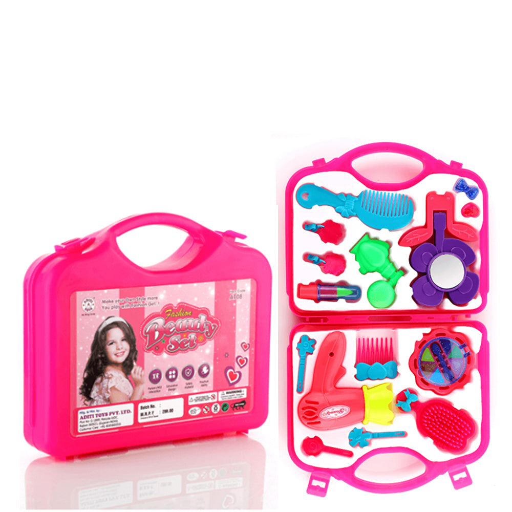 Beauty Make Up Set For Kids Girls With Fold-able Suitcase (multicolour)