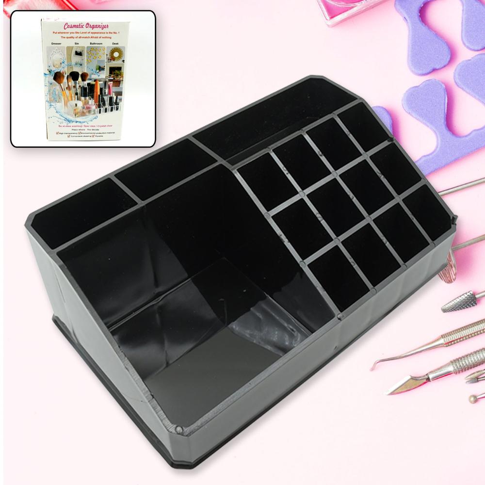Cosmetic Organiser 16 Compartment Cosmetic Makeup Storage Organiser Box - Color: Mix