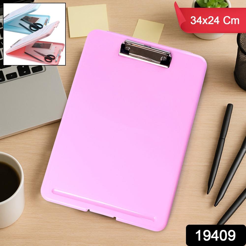 A4 Size Hard Plastic Clipboard File Folder (1 Pc) - Color: Mix