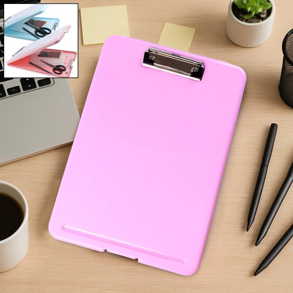 A4 Size Hard Plastic Clipboard File Folder (1 Pc) - Color: Mix