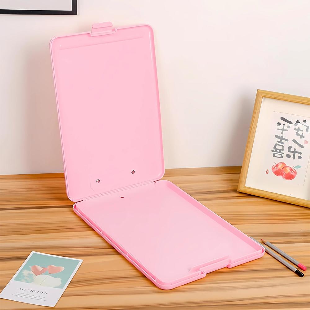 A4 Size Hard Plastic Clipboard File Folder (1 Pc) - Color: Mix