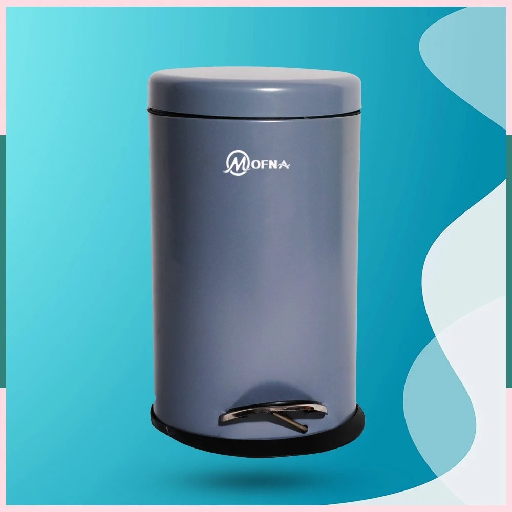 Mofna Stainless Steel Grey Pedal Dustbin 35 Liter