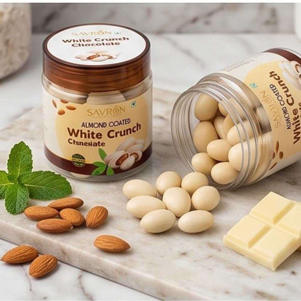 Almond Coated White Crunch Chocolate44 - Pack Size: 200G