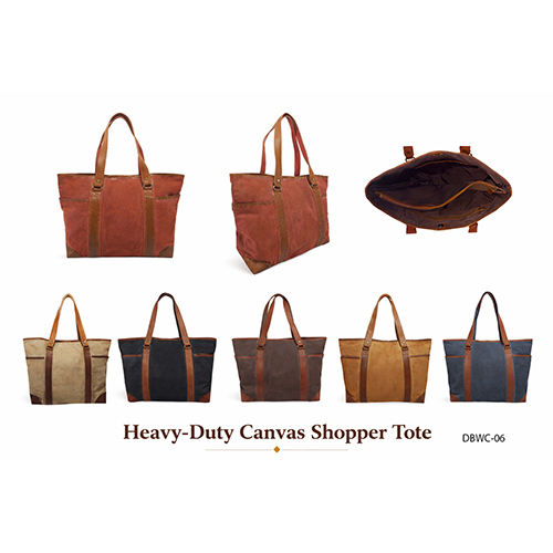 DBWC-06 Heavy-Duty Canvas Shopper Tote Bags