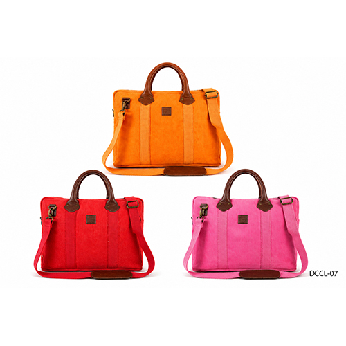 Canvas Bag with Leather Trims