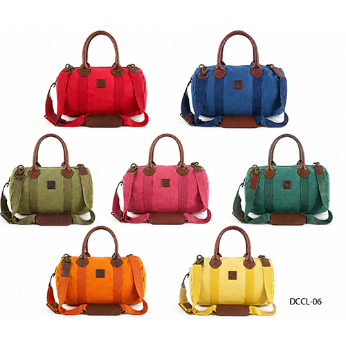 Canvas Bag with Leather Trims