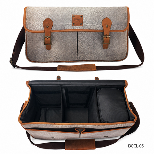 Canvas Bag with Leather Trims