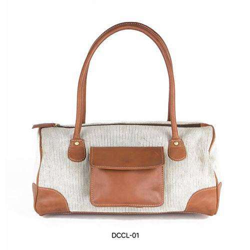 Canvas Bag with Leather Trims