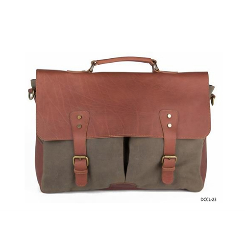 24CCL-23 Canvas Bag with Leather Trims