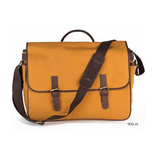 Canvas Bag with Leather Trims